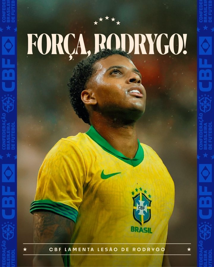 开云体育下载-将错过世界杯！巴西足协慰问：愿罗德里戈早日康复，尽早重返赛场